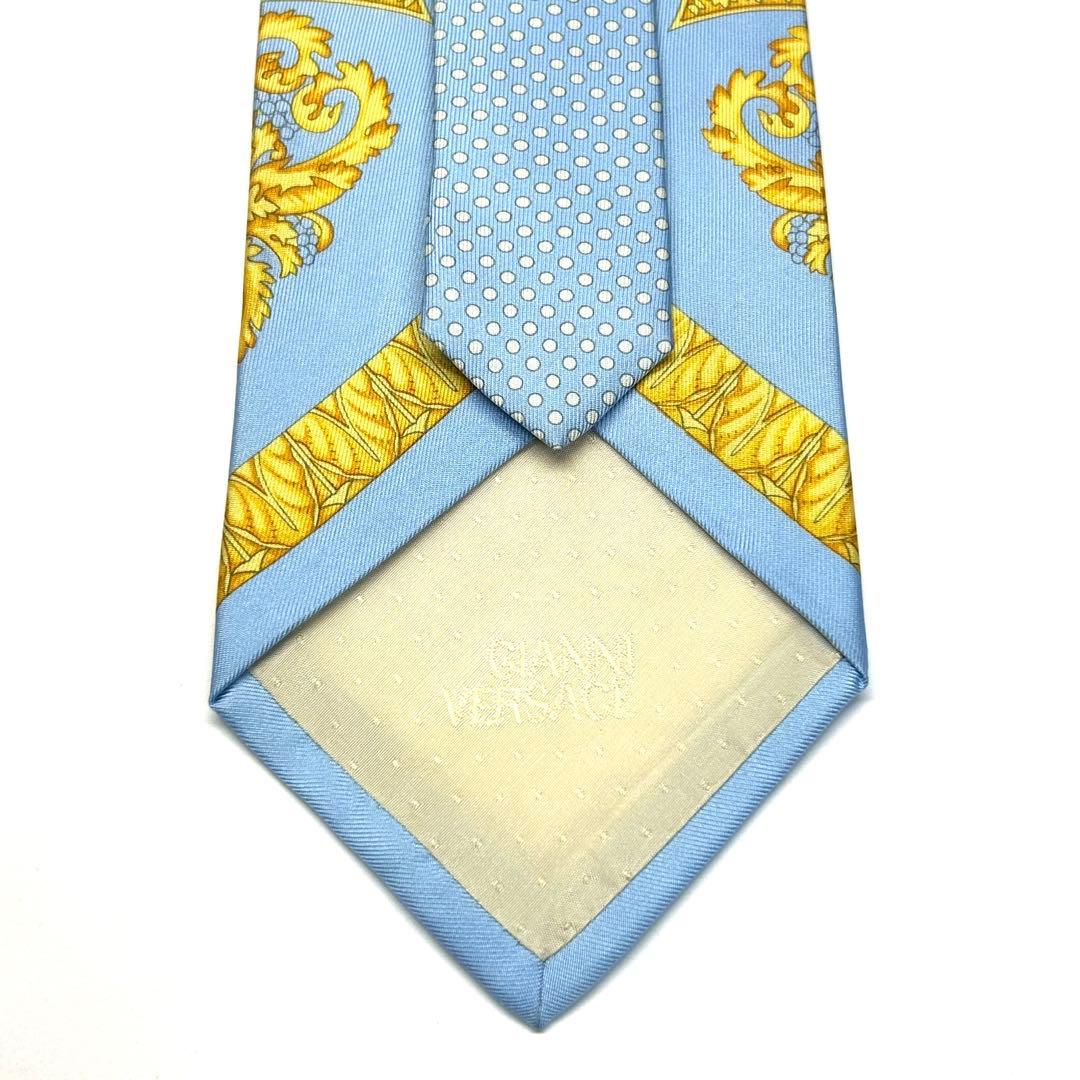 【新品タグ付き✨】ヴェルサーチ ネクタイ ライトブルー バロック柄 メドゥーサ