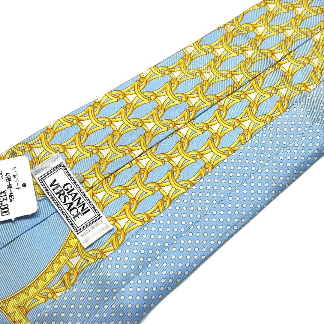 【新品タグ付き✨】ヴェルサーチ ネクタイ ライトブルー バロック柄 メドゥーサ