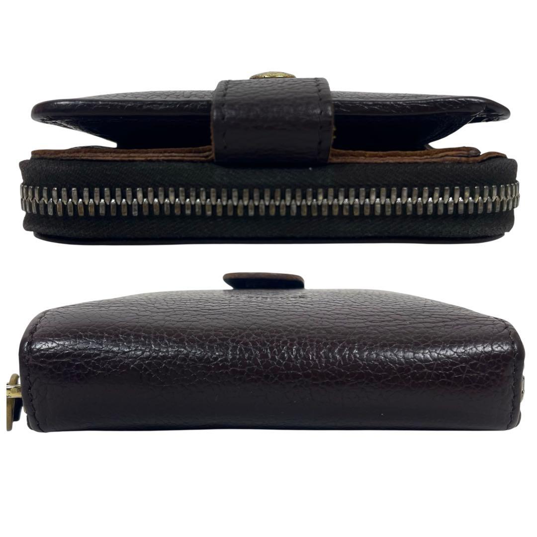 イルビゾンテ　二つ折り財布　ラウンドファスナー　コンパクトウォレット　本革　ロゴ