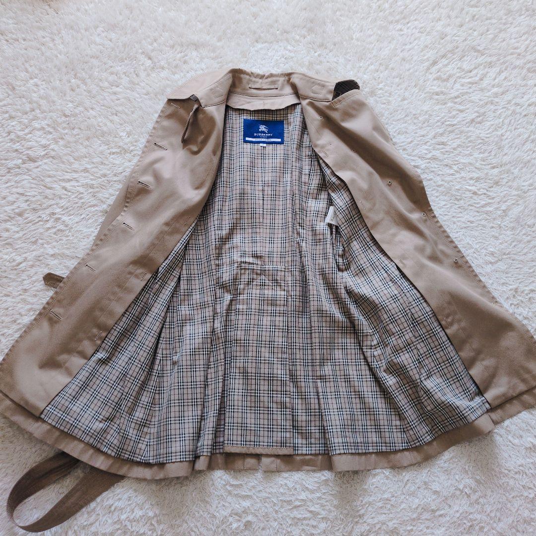 バーバリーブルーレーベル　トレンチコート　ノバチェック　シングル　ベージュ