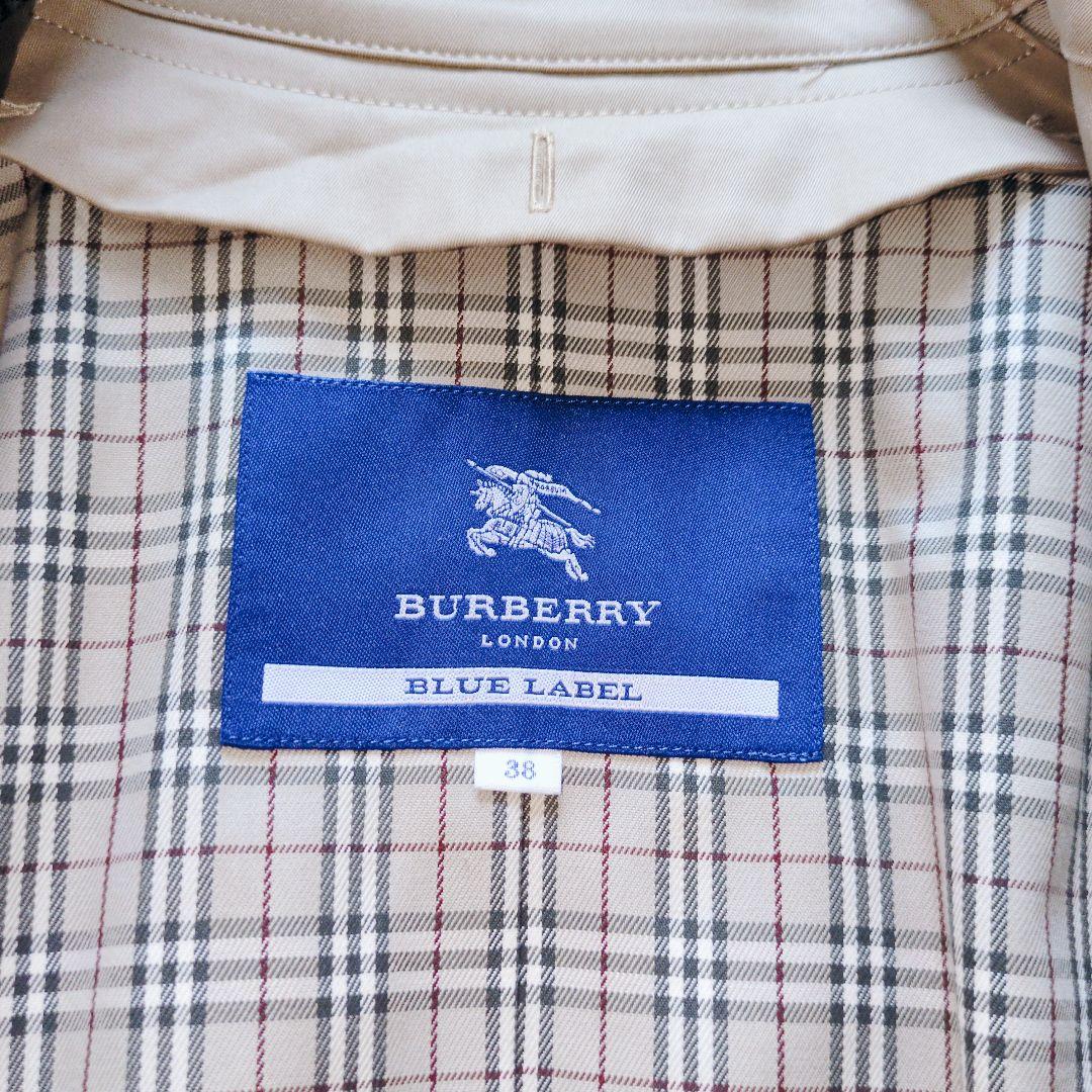 バーバリーブルーレーベル　トレンチコート　ノバチェック　シングル　ベージュ