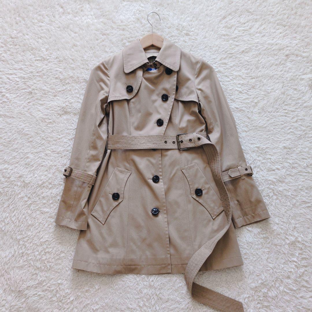 バーバリーブルーレーベル　トレンチコート　ノバチェック　シングル　ベージュ