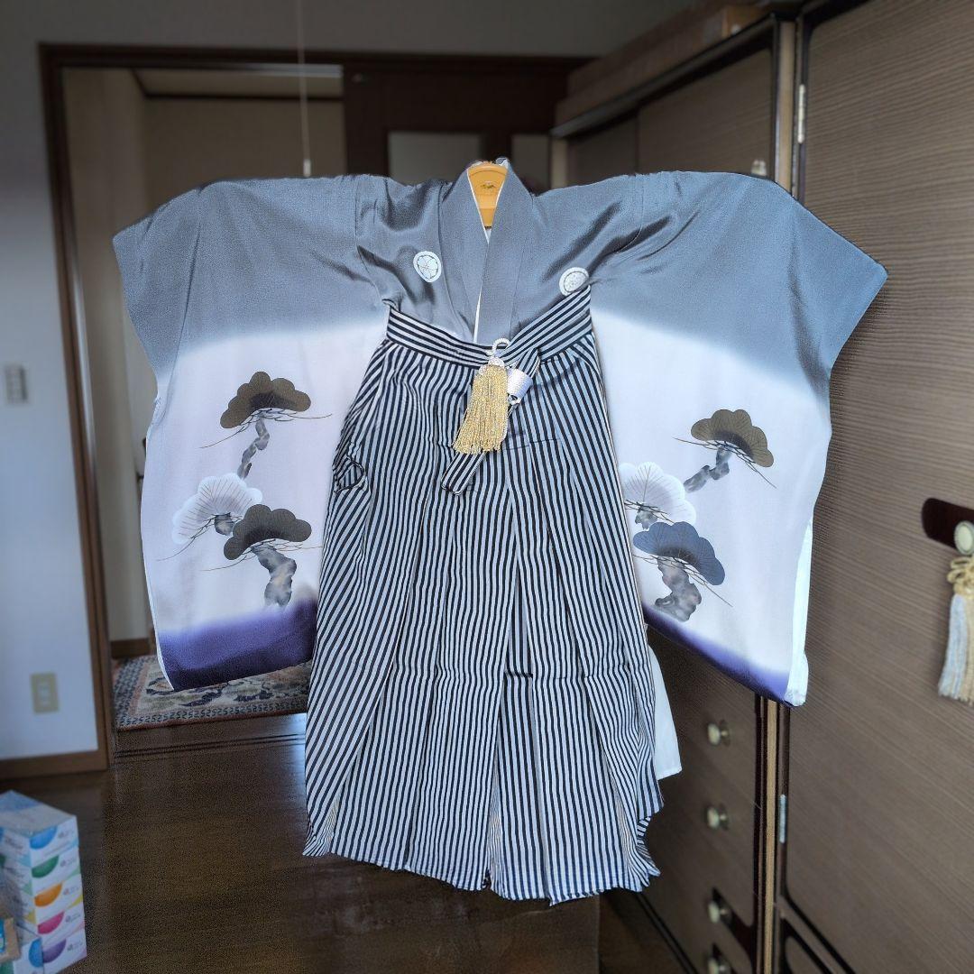 鷹と雲の刺繍羽織　５歳用　セット