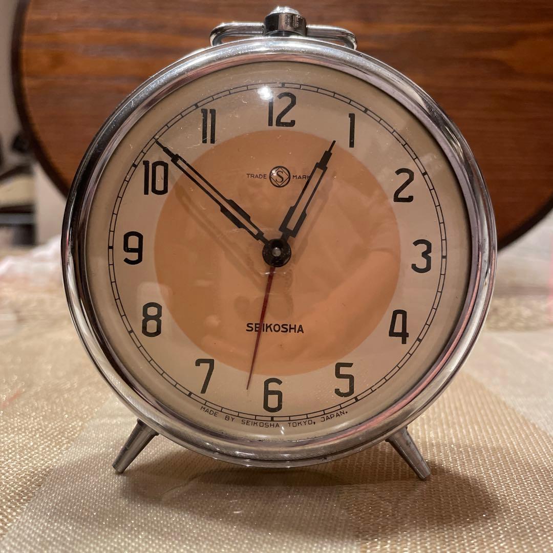 SEIKOSHA アラームクロック クリーム色　アンティーク