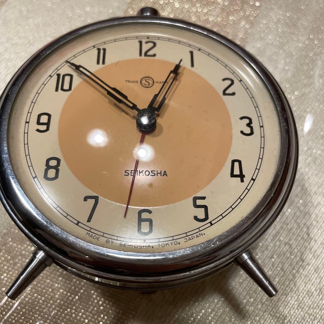 SEIKOSHA アラームクロック クリーム色　アンティーク