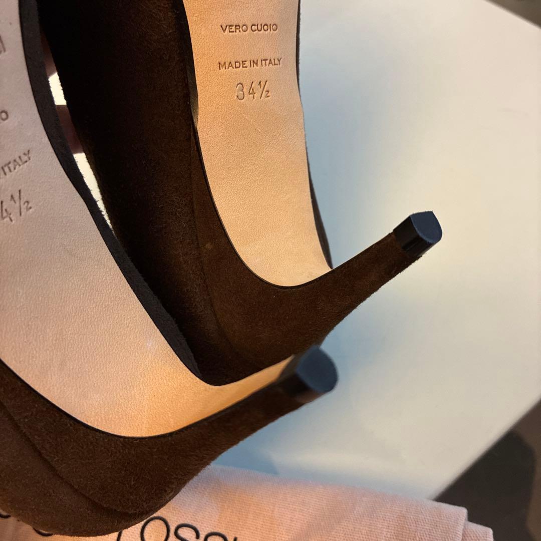 Sergio Rossiセルジオロッシsr1ダークブラウン ゴールド34 1/2