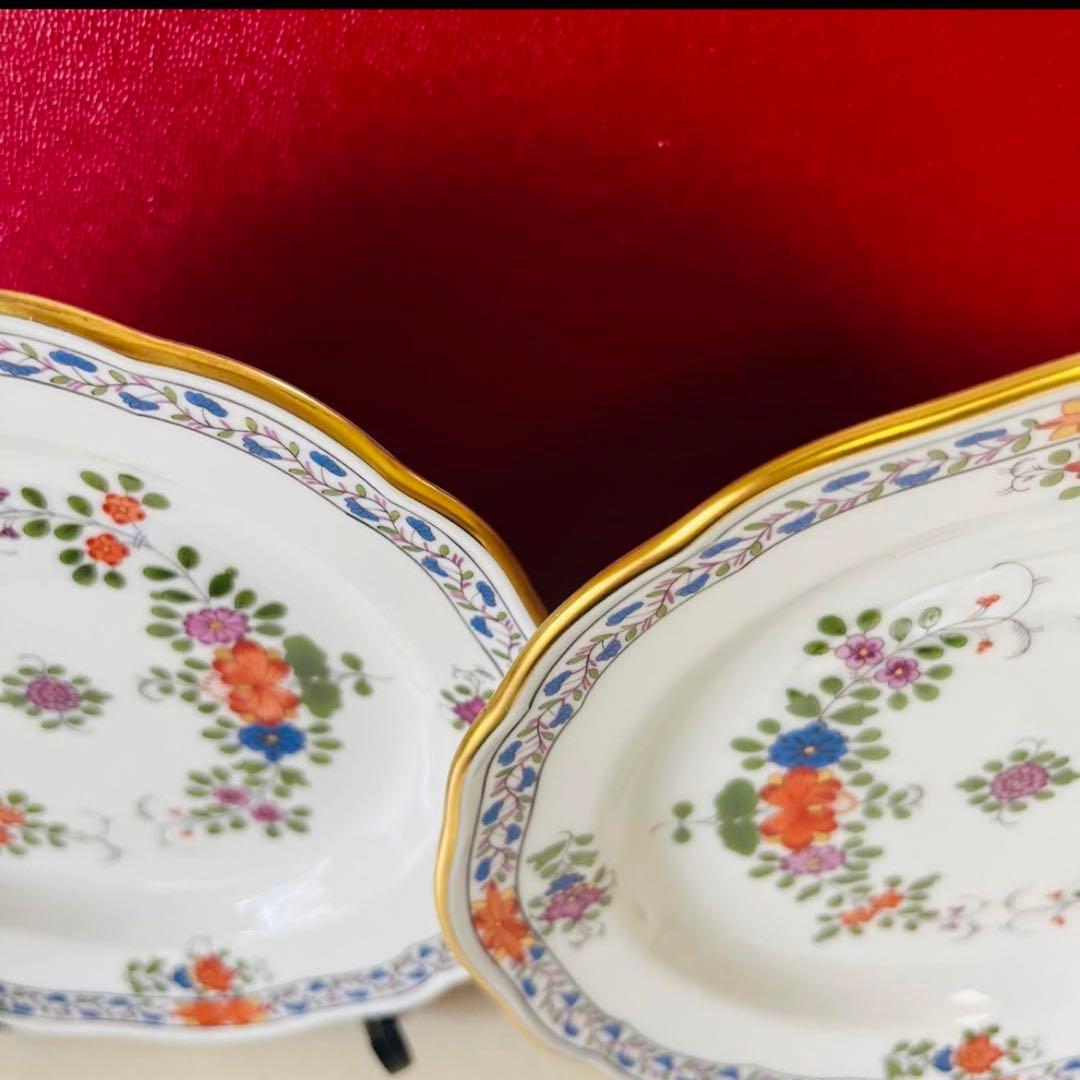 マイセン　インドの華　多彩色　マルチカラー　プレート２枚