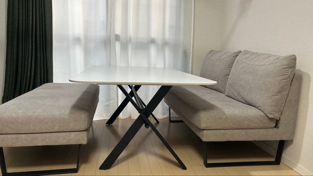 ダイニングテーブルセット ホワイト&グレー②