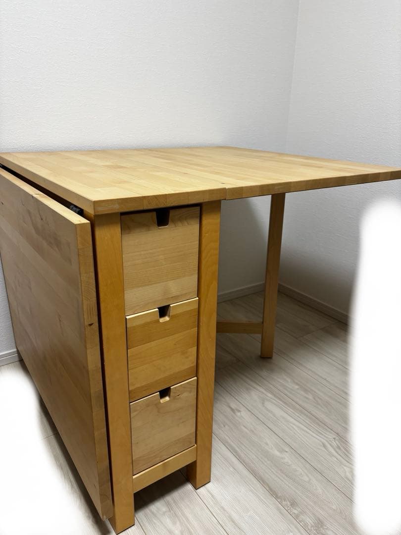 IKEA ノールデン ダイニングテーブル 引き出し付き
