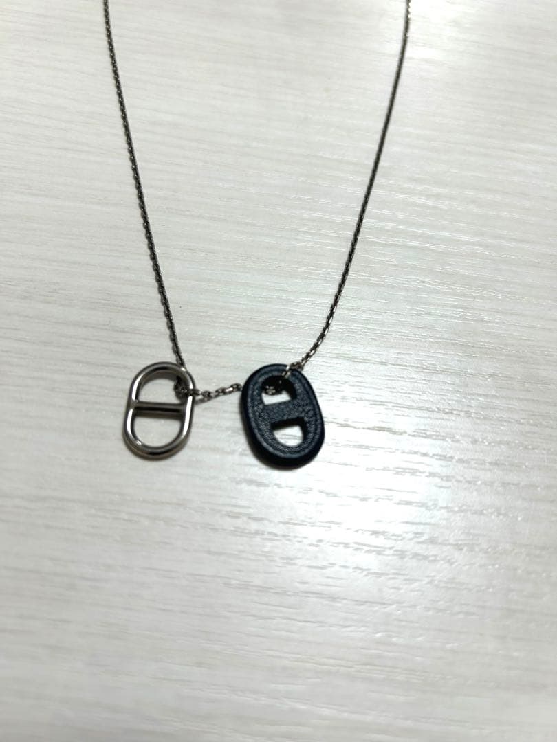 エルメス オーマイヨン ネックレス シルバー ブラック