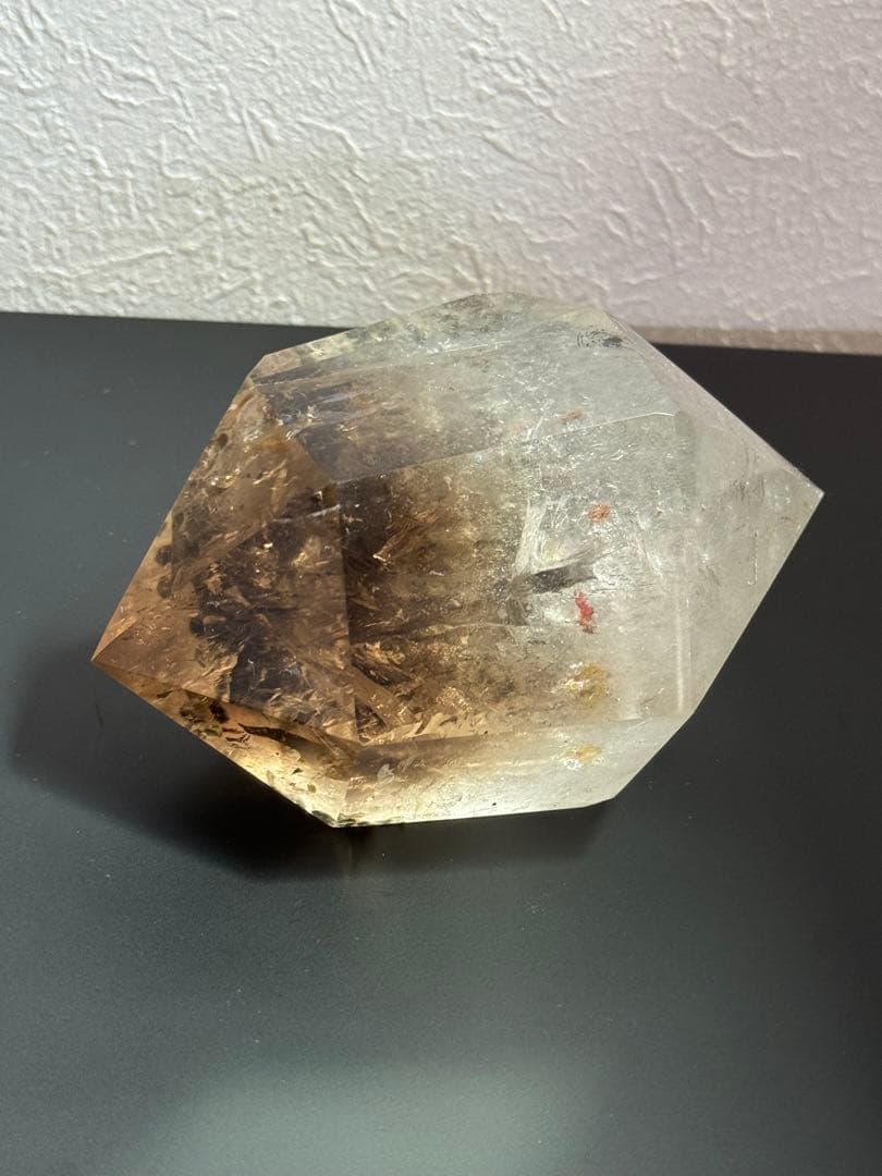 コレクション必見！虹の輝きバイカラースモーキークォーツ BIGダブルポイント