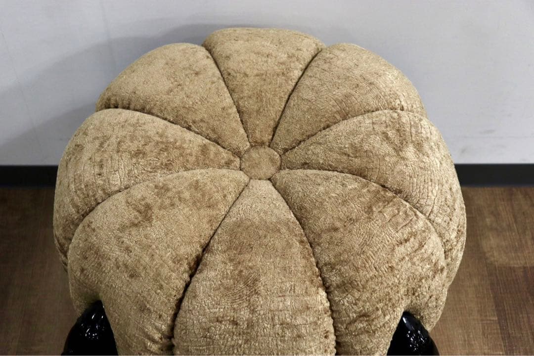 GMHH489H○パンプキンスツール アンティーク調 猫脚 ファブリック オット