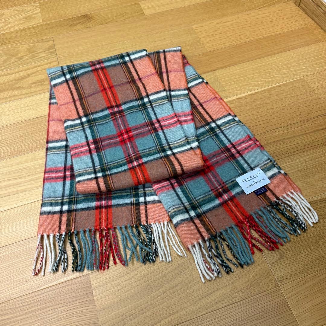 1/2削除 Begg＆Co ベグアンドコー 別注ウールアンゴラチェックマフラー