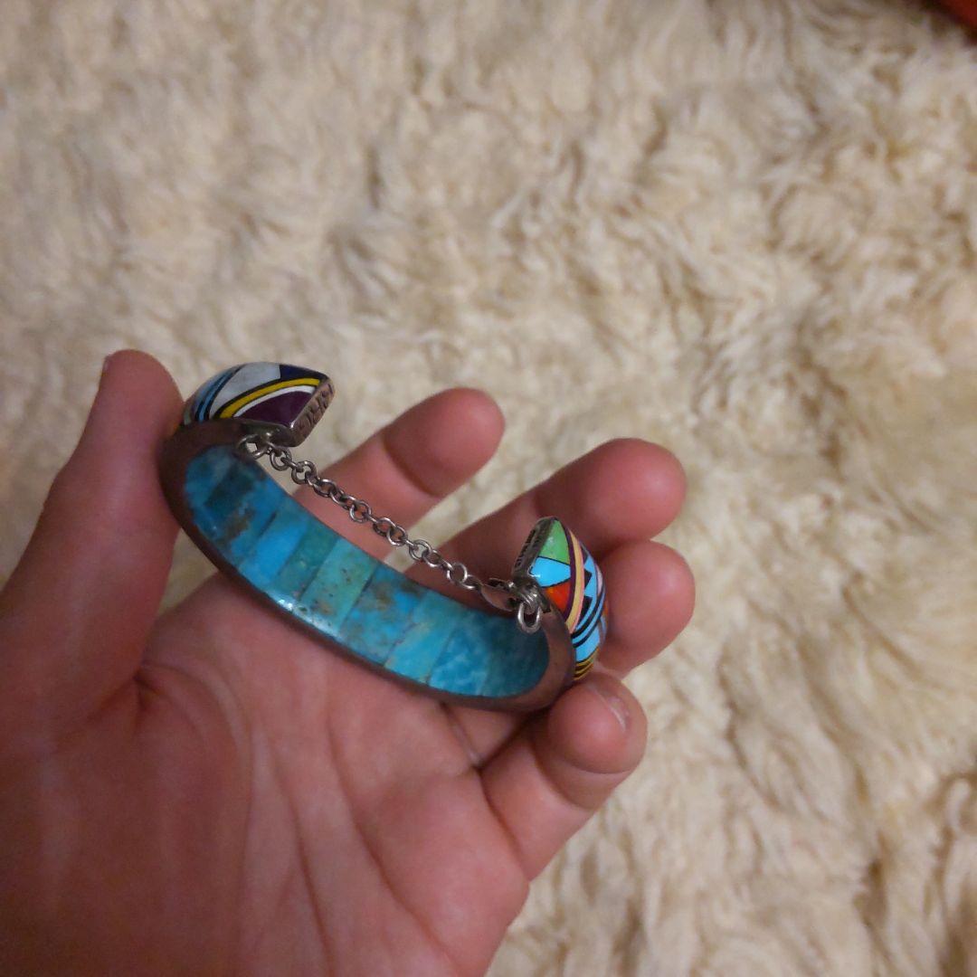 s*e様 バングル sterling ズニ族 ターコイズ RRG