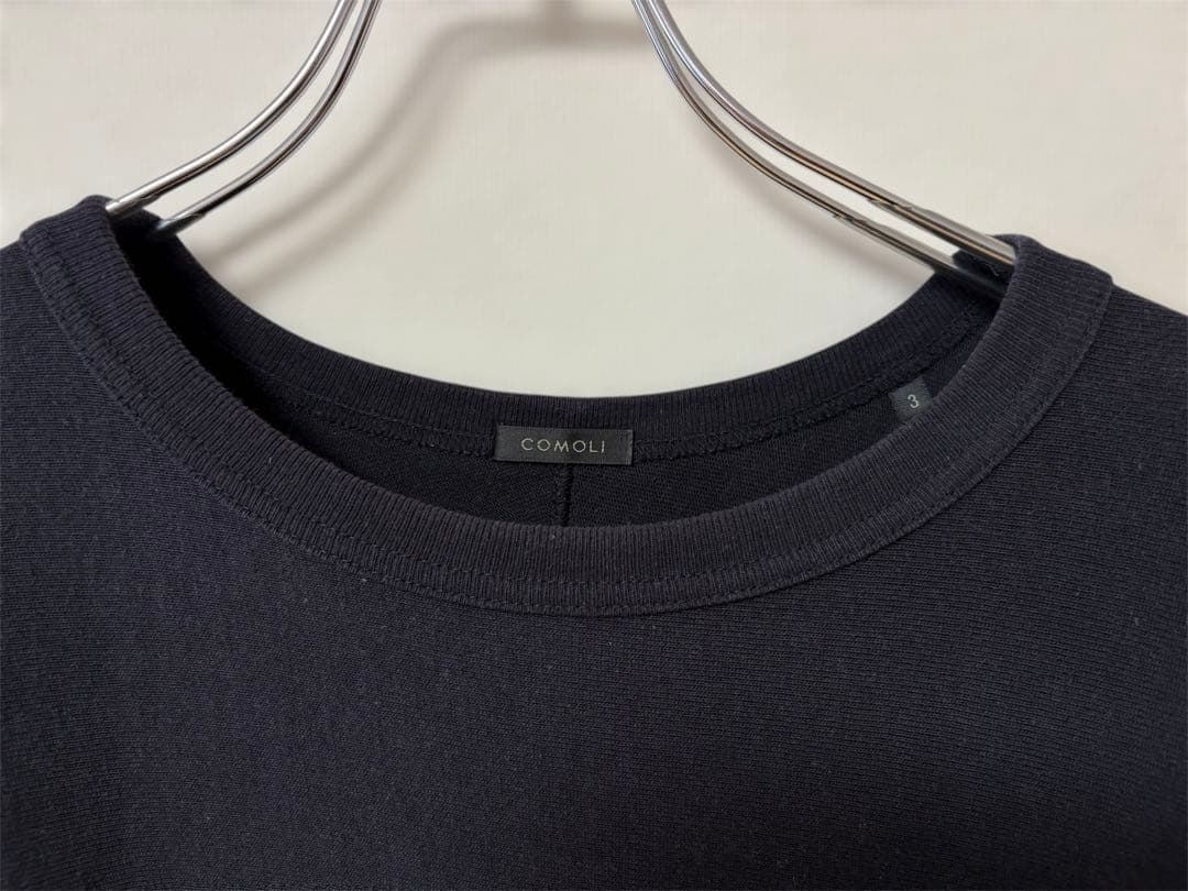 23SS COMOLI コモリ フットボールTシャツ [ネイビー]