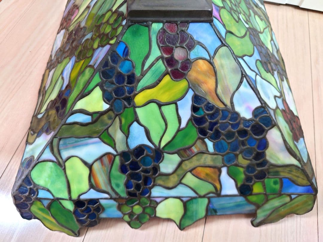 ステンドグラス　葡萄　電傘(ランプシェード)　46cm×42cm