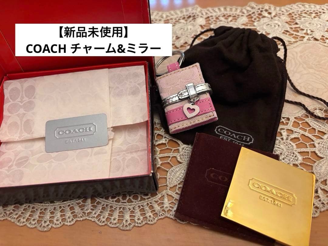 【新品未使用】コーチ キーホルダー 写真 キーリング フレーム チャーム&ミラー