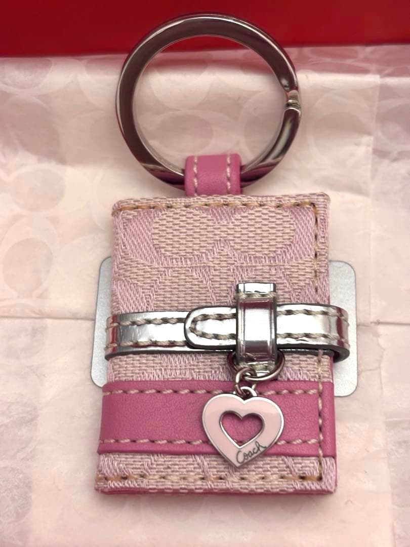 【新品未使用】コーチ キーホルダー 写真 キーリング フレーム チャーム&ミラー