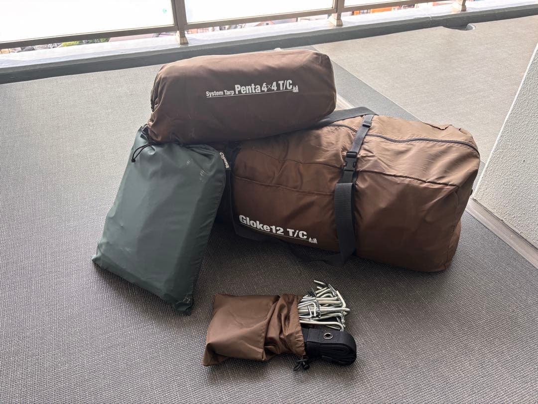 オガワ　グロッケ12 t/c 、タープペンタ4×4、PVCマルチシートの全セット