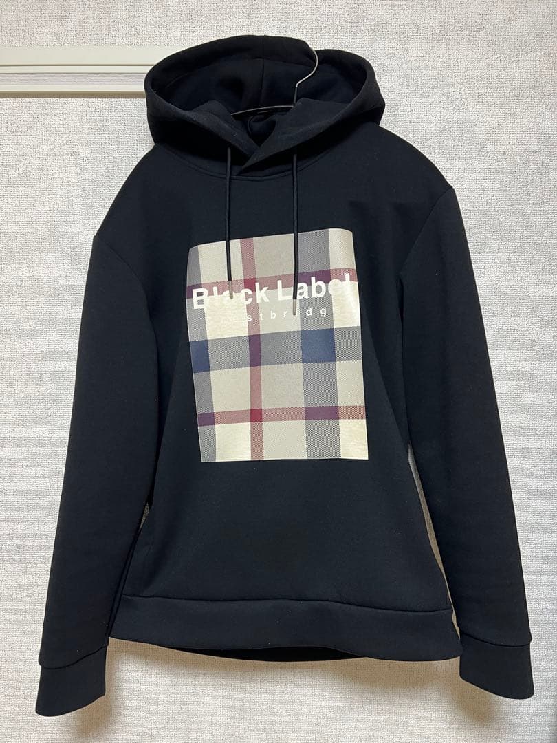 BLACK LABEL CRESTBRIDGEチェック柄パーカー Mサイズ　黒