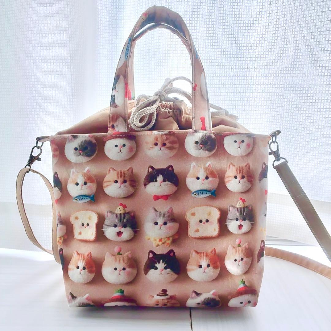 ★のりこ★ ハンドメイド巾着ショルダーバッグ トートバッグ S52