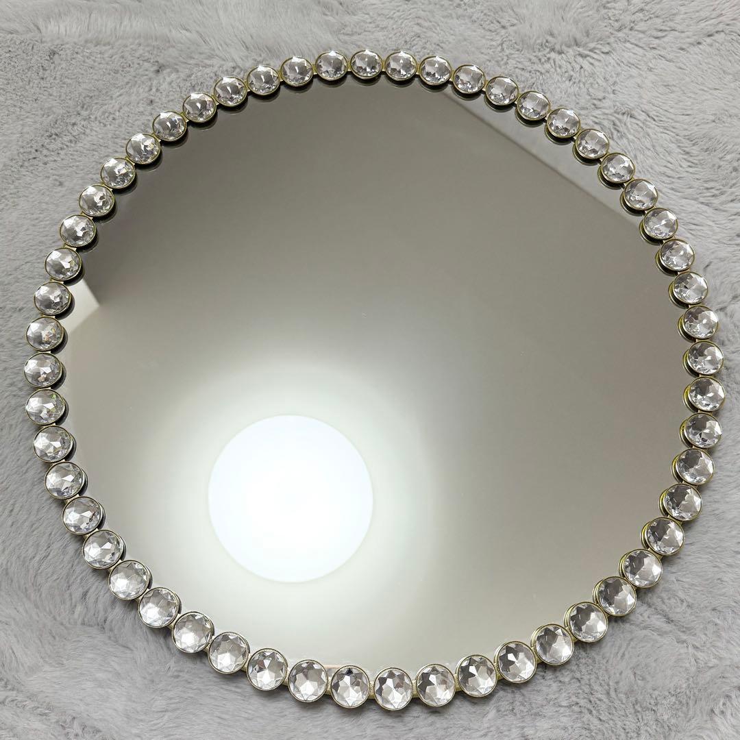 キラキラビジューサークルミラー ゴールド ウォールミラー