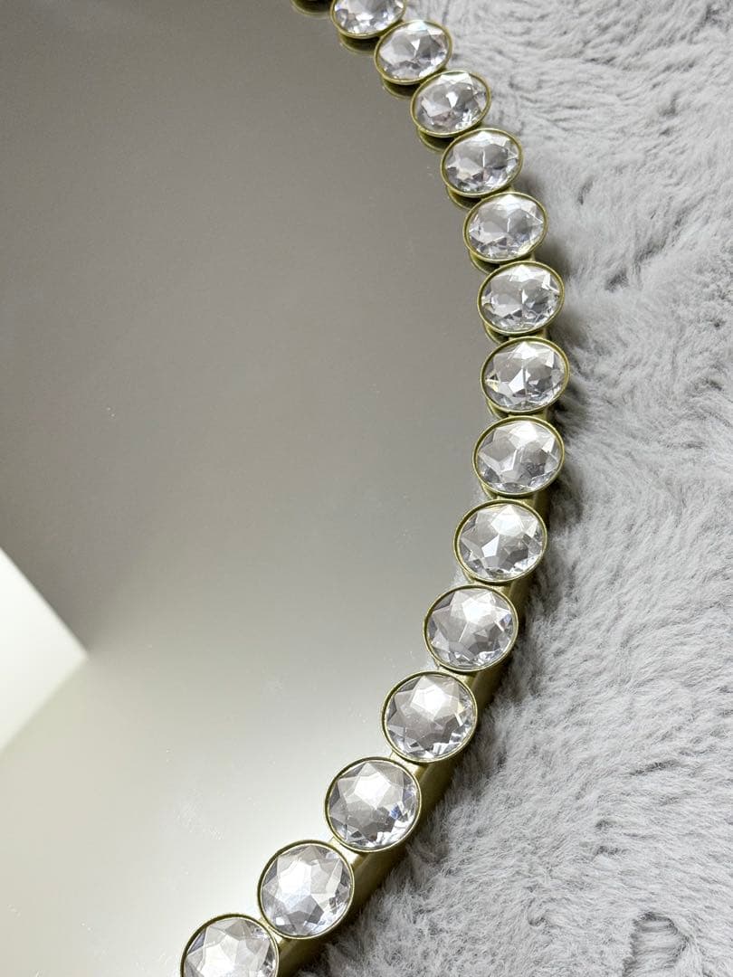 キラキラビジューサークルミラー ゴールド ウォールミラー