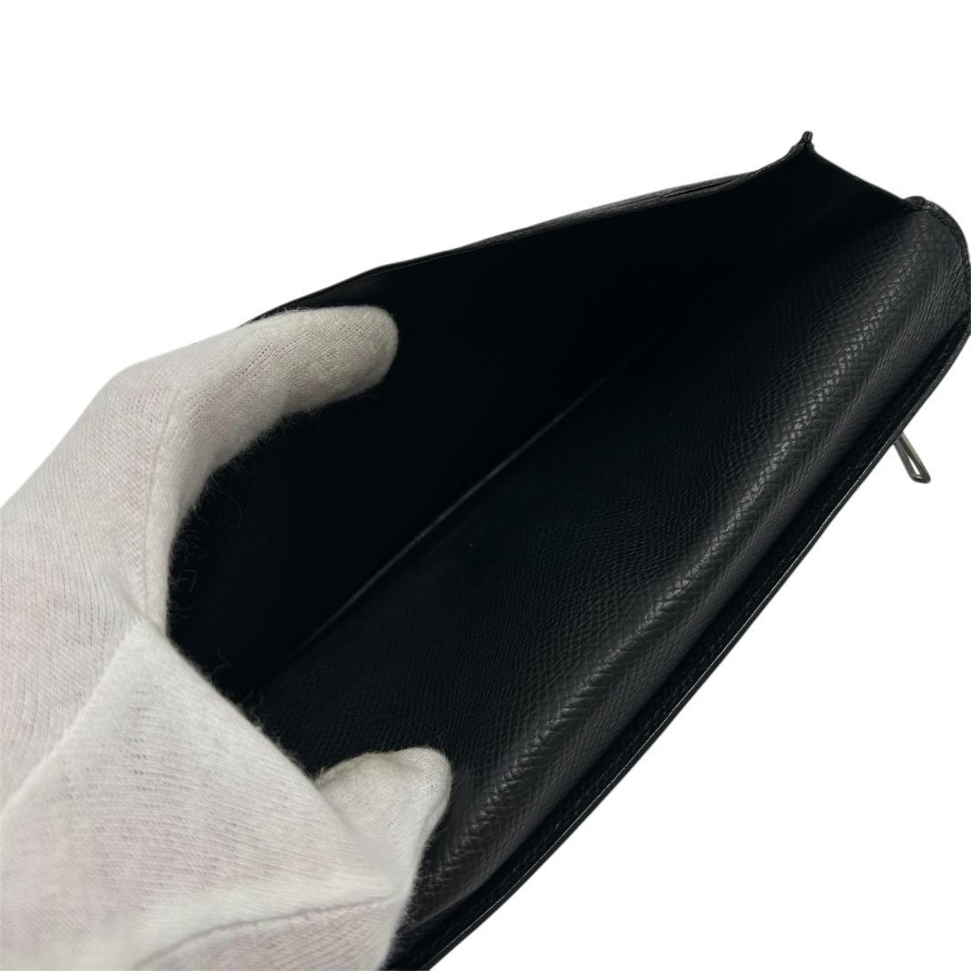 エルメス ベアン 長財布 ⬜︎J刻印 シルバー金具 メンズ H金具 ブラック 小銭