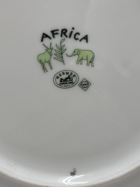 HERMES エルメス アフリカ グリーン プレート 皿 2枚セット