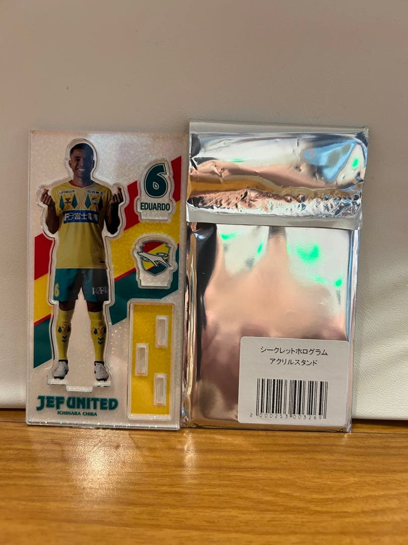 ジェフ千葉 ホログラムアクリルスタンド 6番 エドゥアルド&メタルカード2枚