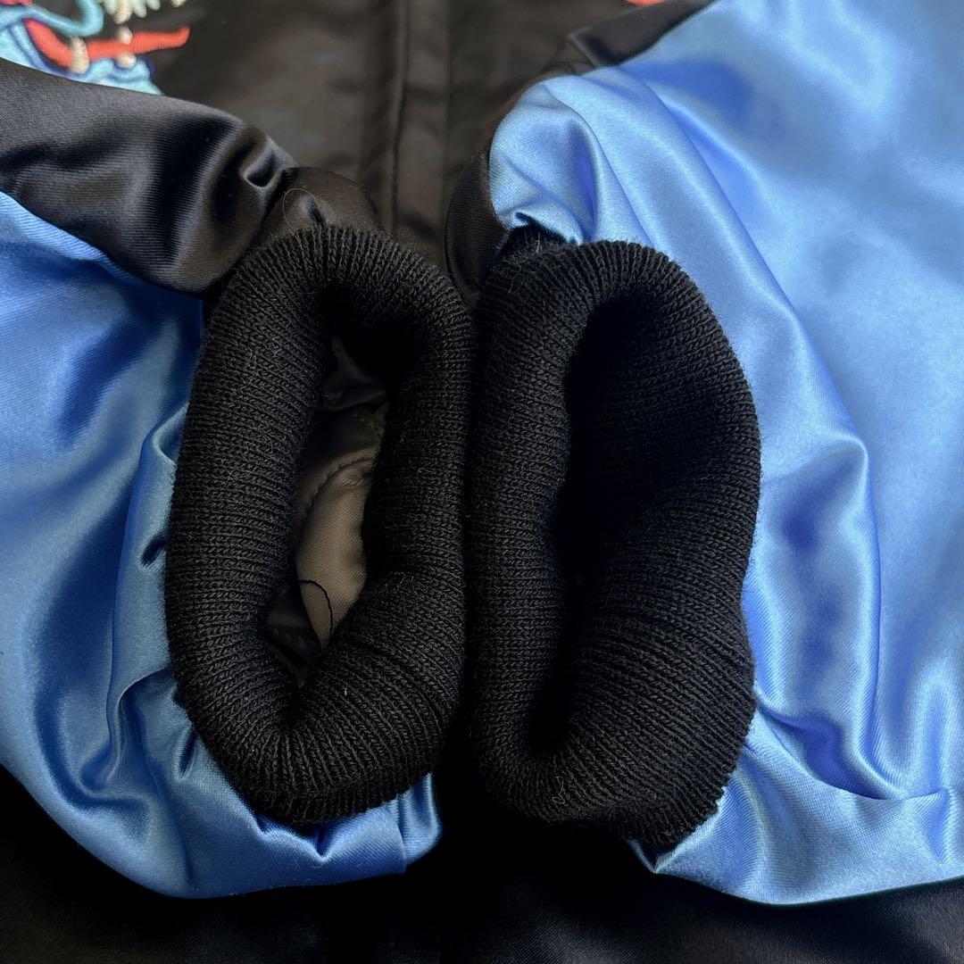 【希少】ファースト商会　スカジャン ブルードラゴン 美品　刺繍 サテン