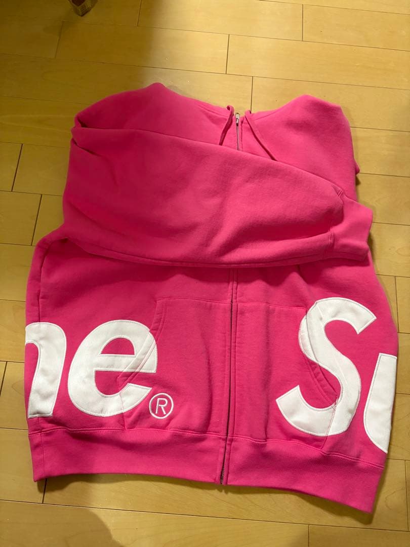 Supreme パーカー ピンク ロゴプリント