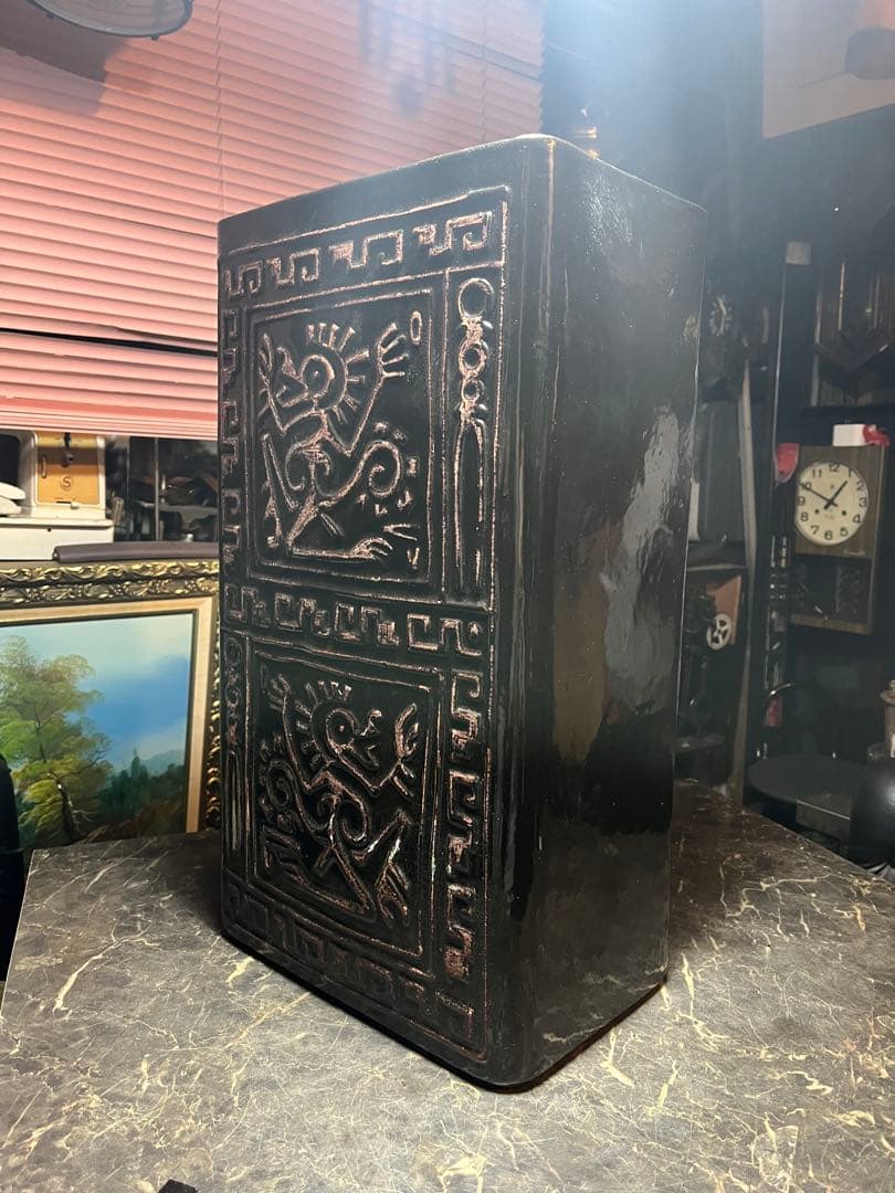 傘立て、陶器傘立て、アジアンテイストの陶器傘立て、中国の傘立て、古代壁画傘立て