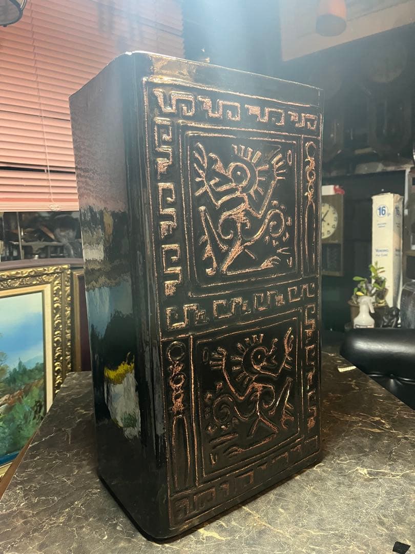 傘立て、陶器傘立て、アジアンテイストの陶器傘立て、中国の傘立て、古代壁画傘立て