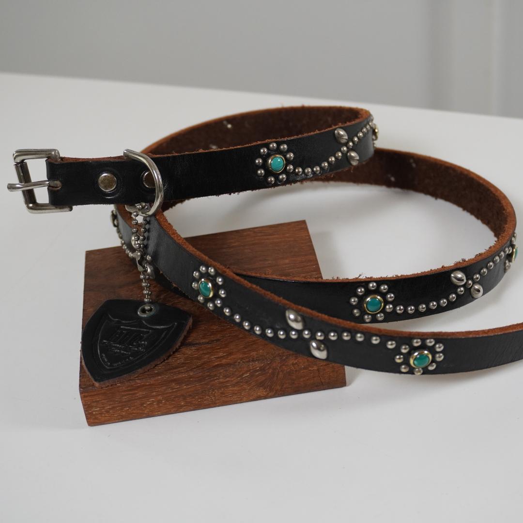 ▢ＨＴＣ▢エイチティーシー 　スタッズベルト 　　ナロー　ターコイズ