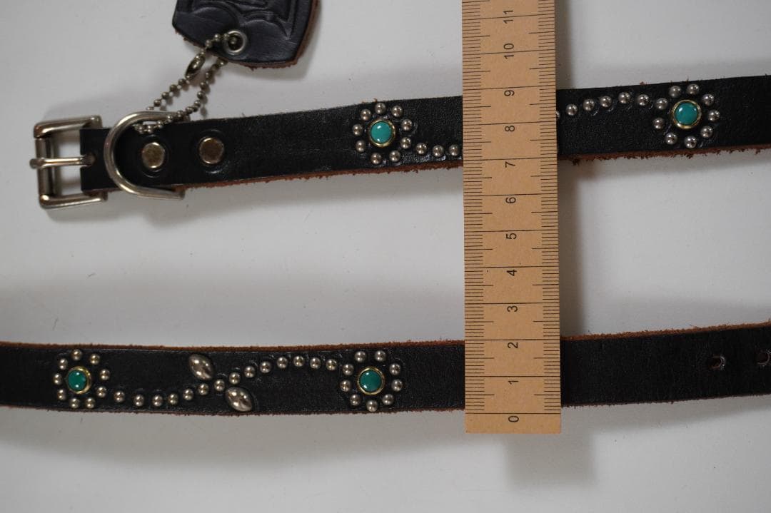 ▢ＨＴＣ▢エイチティーシー 　スタッズベルト 　　ナロー　ターコイズ