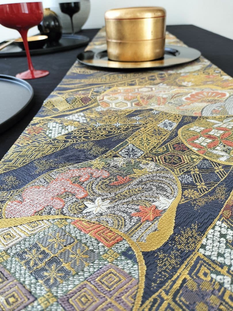 A463★高級‼️お祝い‼️袋帯テーブルランナー2m9cm