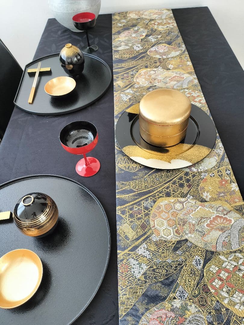 A463★高級‼️お祝い‼️袋帯テーブルランナー2m9cm