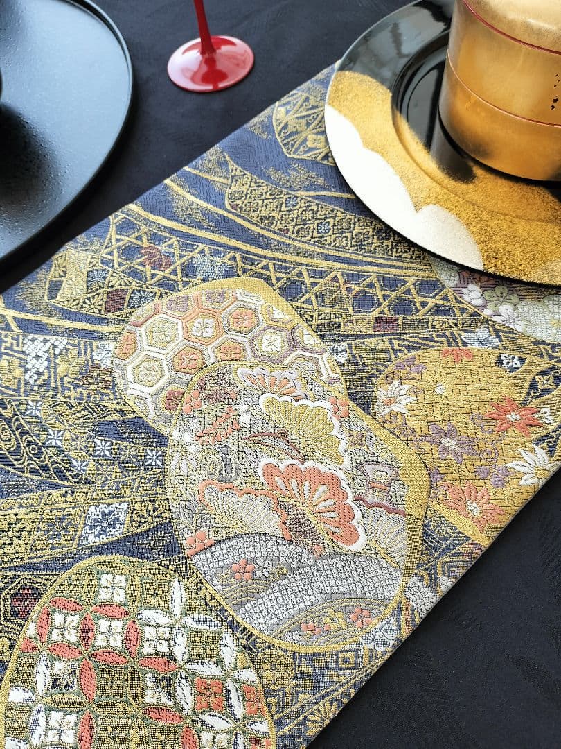 A463★高級‼️お祝い‼️袋帯テーブルランナー2m9cm