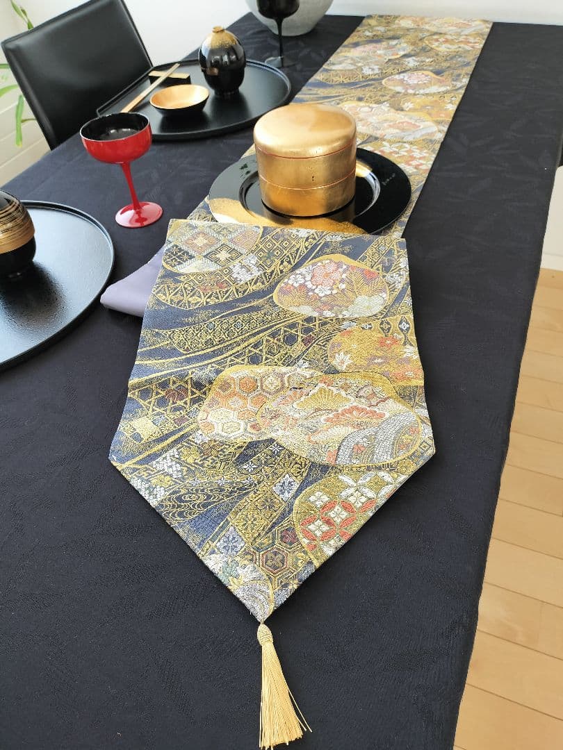 A463★高級‼️お祝い‼️袋帯テーブルランナー2m9cm