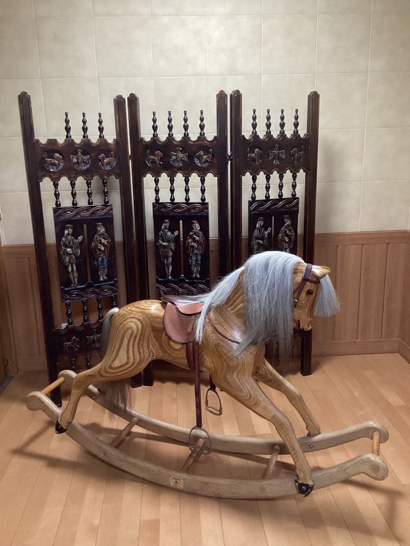 英国製　アンティーク　木馬