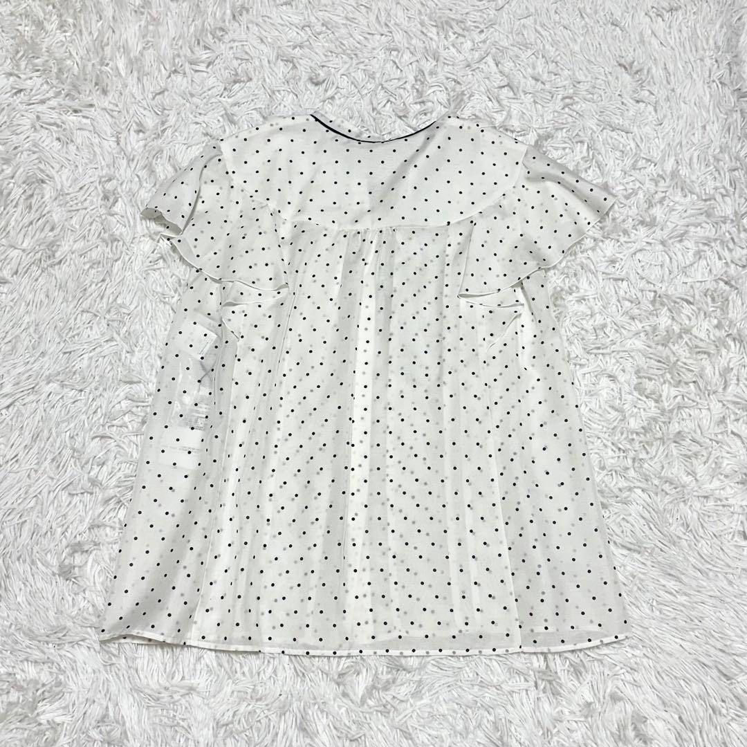✨未使用タグ付き✨ANAYI アナイ ドットスパンローンラッフルブラウス