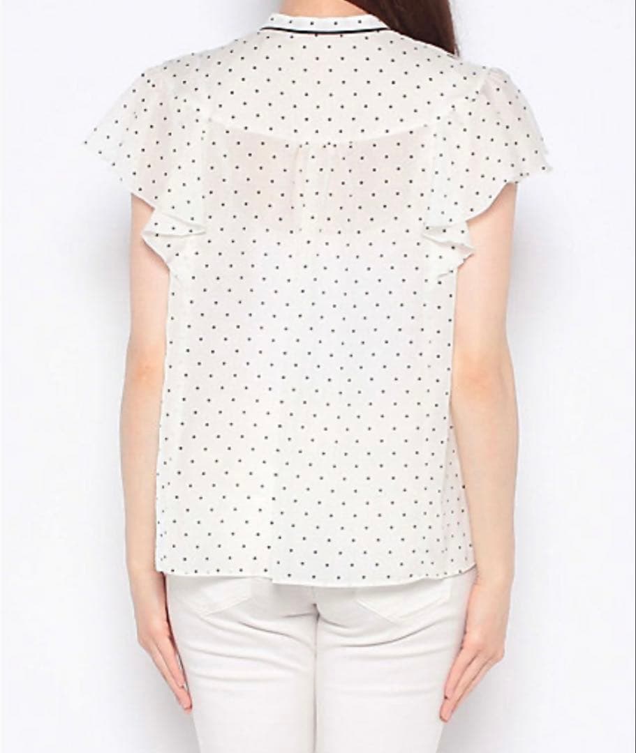 ✨未使用タグ付き✨ANAYI アナイ ドットスパンローンラッフルブラウス