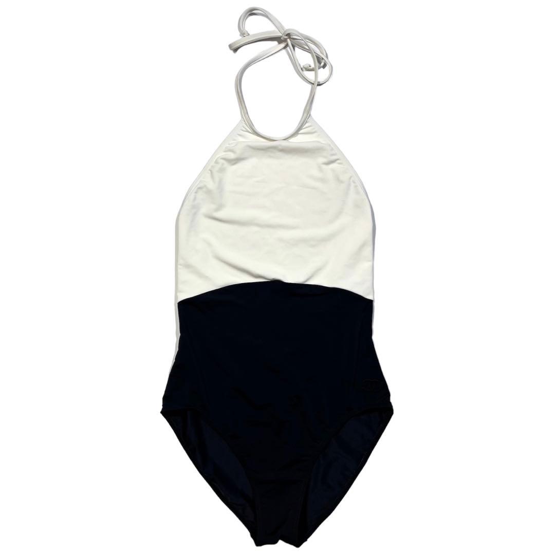 Vintage CHANEL 95P ココマーク 刺繍 バイカラー 水着