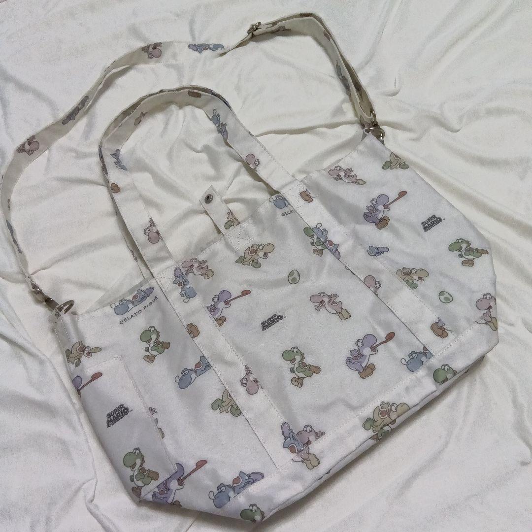 ジェラートピケ×スーパーマリオ ヨッシー柄マザーズバッグ