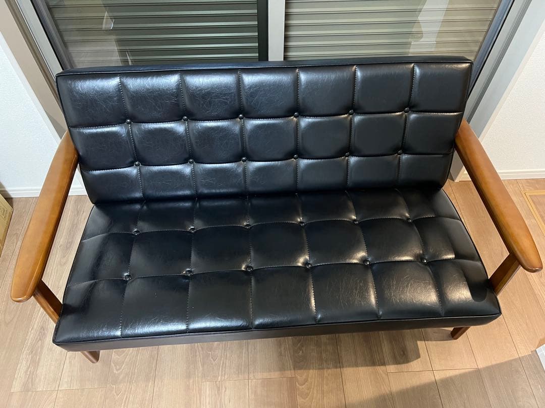 カリモク60　Kチェアー　2シーター　スタンダードブラック