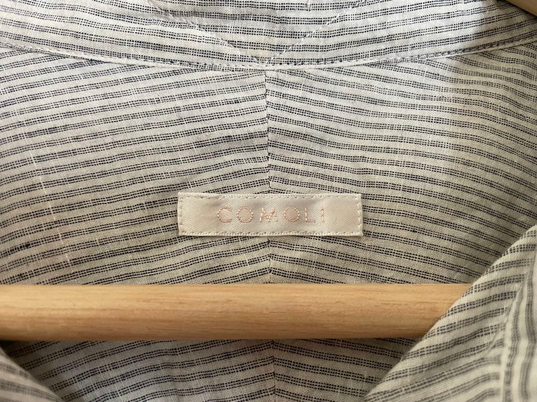 【24SS】COMOLI カディコットン コモリシャツ STRIPE サイズ 3