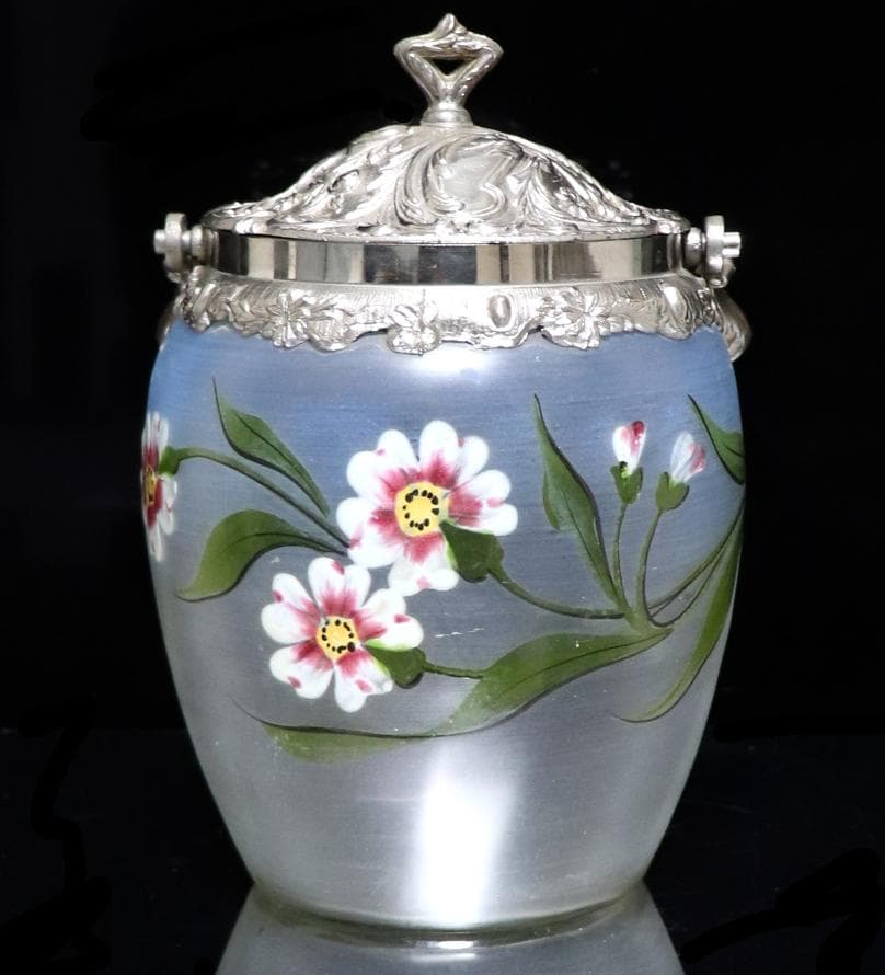 フランソワ・テオドール・ルグラ 1900年頃 エナメル彩 蓋付ビスケットジャー