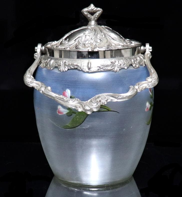 フランソワ・テオドール・ルグラ 1900年頃 エナメル彩 蓋付ビスケットジャー