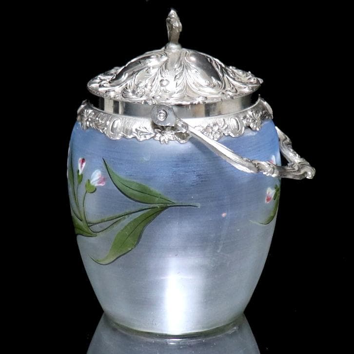 フランソワ・テオドール・ルグラ 1900年頃 エナメル彩 蓋付ビスケットジャー